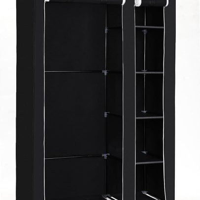 Songmix Double cloth wardrobe and storage rack, black