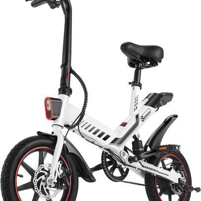 Hover over image to enlarge Cell Novo Electric Bike, 18.5 MPH Electric Bike for Adults, 14 Inch Waterproof Folding Mini Bike with 36V 374Wh Battery, Dual Disc Brakes