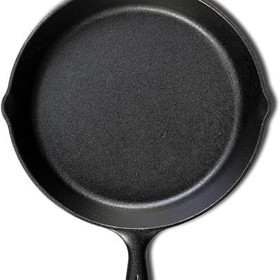 10.25 Inch Cast Iron Pre-Seasoned Skillet – Signature Teardrop Handle - Use in the Oven, on the Stove, on the Grill, or Over a Campfire, Black