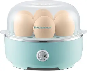 115M Easy Egg Cooker Electric 7-Egg Capacity, Soft, Medium, Hard-Boiled Egg Cooker with Auto Shut-Off, Measuring Cup Included, BPA Free, Retro Mint