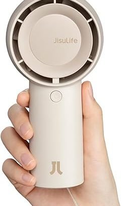 Handheld Portable Turbo Fan [16H Max Cooling Time], 4000mAh USB Rechargeable Personal Battery Operated Mini Small Pocket Fan with 5 Speeds for Travel/Outdoor/Home/Office - Brown