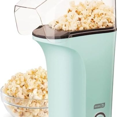 Hot Air Popcorn Popper Maker with Measuring Cup to Portion Popping Corn Kernels + Melt Butter, 16 Cups - Aqua Visit the DASH Store