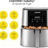 Air Fryer, XL 8-Qt Family Size, One-Touch Digital Control Presets, French Fries, Chicken, Meat, Fish, Nonstick Dishwasher-Safe Parts, Automatic Shutoff, Stainless Steel