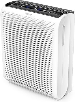 Air Purifiers For Home Large Room Up to 1395 Sq Ft with Air Quality Laser Sensors, H13 True HEPA Filter, Washable Filters, Filters Pet Dander, Pollen, Smoke, Dust for Bedroom Office, MK07 White