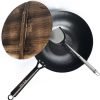 Carbon Steel Wok For Electric, Induction and Gas Stoves (Lid, Spatula and User Guide Video Included)