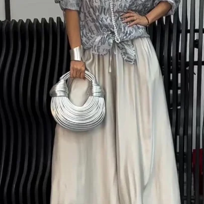 Women's Comfort Monogram Top and Pants Two-Piece Set