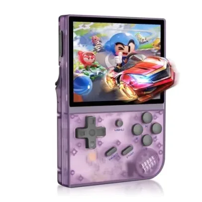 🔥Today Only Sale🔥 The RG35XX handheld retro game console is equipped with a 3.5-inch IPS screen, a 64G TF card, and comes with 5474 classic games. It has a 2100mAh battery and supports both Linux and Garlic styles. It also features HDMI and TV output, and is available in purple.