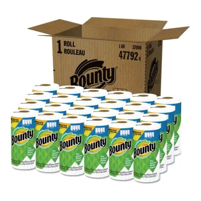 Bounty Quick-Size Paper Towels, White, 24Family Rolls = 48Regular Rolls (Packaging May Vary)