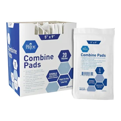 Medpride Sterile Abdominal- ABD Combine Pads| 40-Pack, 5 x 9 Inches| Extra Absorbent & Thick, Individually Wrapped Wound Dressing, First Aid Pads| Surgical-Grade, Nonstick- for Heavy Leakage, Post