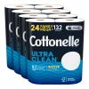 Cottonelle Ultra Clean Toilet Paper with Active CleaningRipples Texture, Strong Bath Tissue, 24 Family Mega Rolls (24 Family Mega Rolls = 132 Regular Rolls), 388 Sheets per Roll, Packaging May Vary