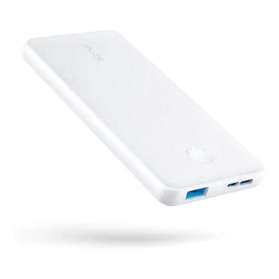 Anker Portable Charger, 313 Power Bank (PowerCore Slim 10K) 10000mAh Battery Pack with High-Speed PowerIQ Charging Technology and USB-C (Input Only) for iPhone, Samsung Galaxy, and More (White)