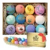 LifeAround2Angels Bath Bombs Gift Set 12 USA made Fizzies, Shea & Coco Butter Dry Skin Moisturize, Perfect for Bubble & Spa Bath. Handmade Birthday Mothers day Gifts idea For Her/Him, wife, gi