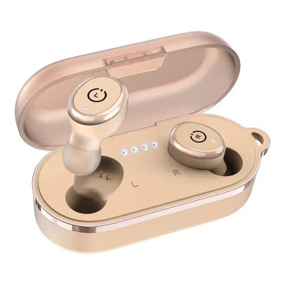 TOZO T10 Bluetooth 5.3 Wireless Earbuds with Wireless Charging Case IPX8 Waterproof Stereo Headphones in Ear Built in Mic Headset Premium Sound with Deep Bass for Sport Khaki (2022 Upgraded)