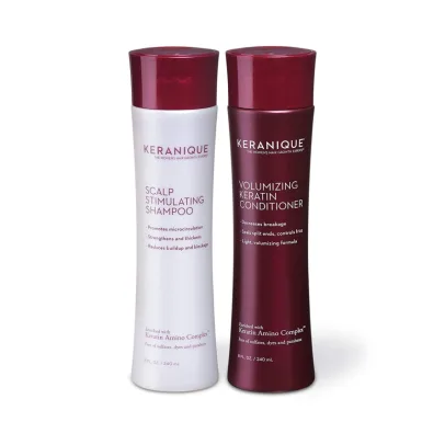 Keranique Shampoo and Conditioner Set for Hair Growth and Thinning Hair | Keratin Hair Treatment | Keratin Amino Complex, Free of Sulfates, Dyes and Parabens, 8 Fl Oz