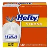Hefty Strong Tall Kitchen Trash Bags, Unscented, 13 Gallon, 120 Count