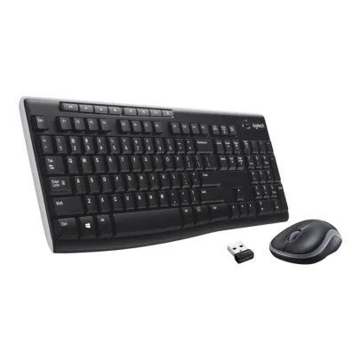 Logitech MK270 Wireless Keyboard And Mouse Combo For Windows, 2.4 GHz Wireless, Compact Mouse, 8 Multimedia And Shortcut Keys, For PC, LaptopBlack