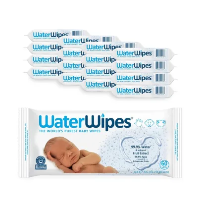 WaterWipes Original Baby Wipes, 99.9% Water Based Wipes, Unscented & Hypoallergenic for Sensitive Skin, Diaper Wipe, 960 count (16 packs)
