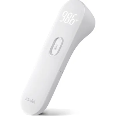 iHealth No-Touch Forehead Thermometer, Digital Infrared Thermometer for Adults and Kids, Touchless Baby Thermometer, 3 Ultra-Sensitive Sensors, Large LED Digits, Quiet Vibration Feedback, Non Contact