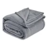Bedsure Fleece Bed Blankets Queen Size GreySoft Lightweight Plush Fuzzy Cozy Luxury Blanket Microfiber, 90x90 inches