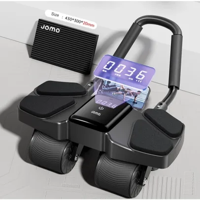 🔥Today Only Sale🔥Upgraded Premium JOMO Four Wheel Abdominal Wheel Roller Widened Wheel Base Adjustable Armrest