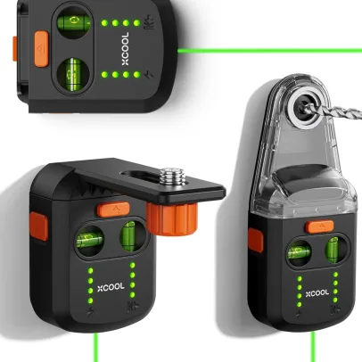 🔥Today Only Sale🔥3-in-1 Laser Level with Line Laser, Drill Dust Collector & Laser Level Stand with Suction Cup, 131ft Laser Level Wall Suction, Laser Level for Picture Hanging, Painting, Renovations